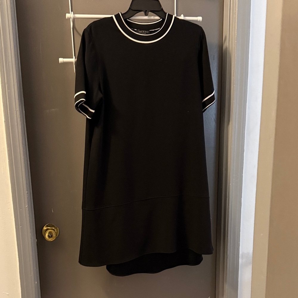 Rag & Bone Black Mini Dress with White Accents